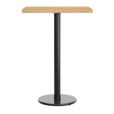 Flash Furniture Bennett Wooden Commercial Indoor Table, 30" x 24", Natural Top/Black Base (GSF2430NTTR18B)