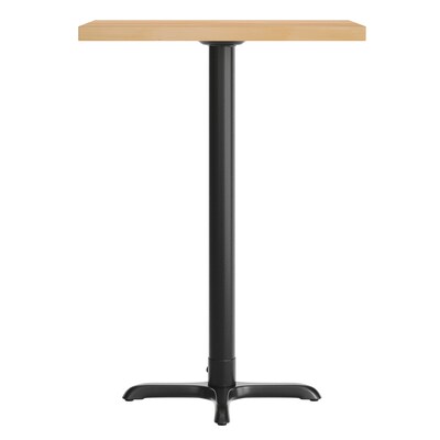 Flash Furniture Bennett Wooden Commercial Indoor Table, 30" x 24", Natural Top/Black Base (GSF2430NTT2222B)