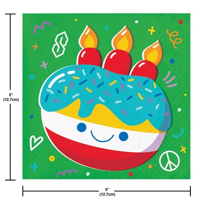 Creative Converting Bubbly Birthday Napkins, Multicolored, 64/Pack (DTC365025BNAP)