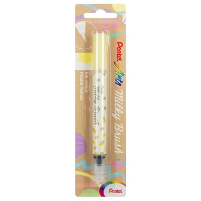 Pentel Milky Brush, Yellow Ink, 3/Bundle (PTAXGFHBPPGX-3)