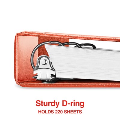 Staples 1" 3-Ring View Binder, D-Ring, Orange (26436-CC)