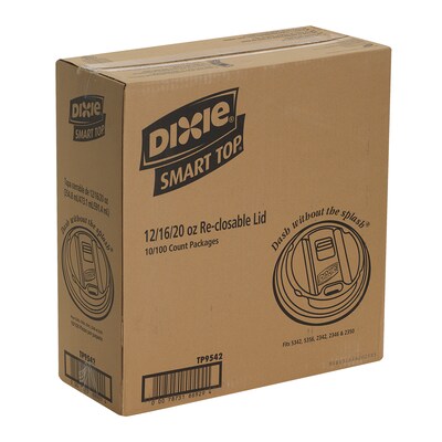 Dixie Large Reclosable Plastic Lid, 16 Oz., White, 1000/Carton (TP9542)