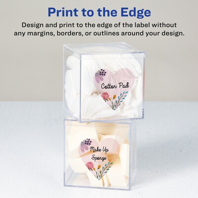 Avery Heart Shaped Laser/Inkjet Multipurpose Labels, 1.8438" x ", Glossy Clear, 600/Box (94603)
