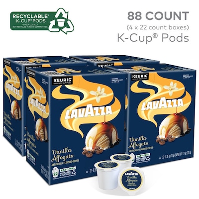 Lavazza Vanilla Affogato Caffeinated Hot & Iced Coffee Keurig K-Cup Pods, Medium Roast, 88/Box (5000384733CT)