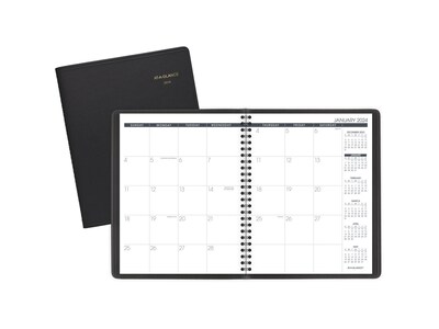 2024 AT-A-GLANCE 7" x 8.75" Monthly Planner, Black (70-120-05-24)