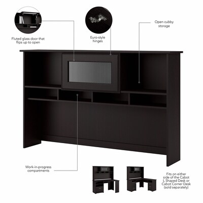 Bush Furniture Cabot 60W L Shaped Computer Desk with Hutch and Drawers, Espresso Oak (CAB046EPO)