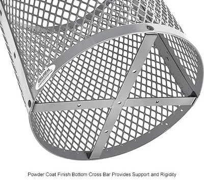 Global Industrial Outdoor Diamond Steel Trash Can w/ Flat Lid, 36 Gallon, Gray (261924GY)