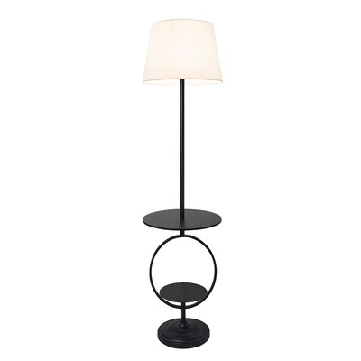 Lalia Home 61.4 Modern Elegance Floor Lamp with Built-In Side Table, Black (LHF-5057-BK)
