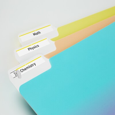 Avery TrueBlock Laser/Inkjet File Folder Labels, 2/3 x 3-7/16, White/Yellow, 1,500 Labels/Pack (59