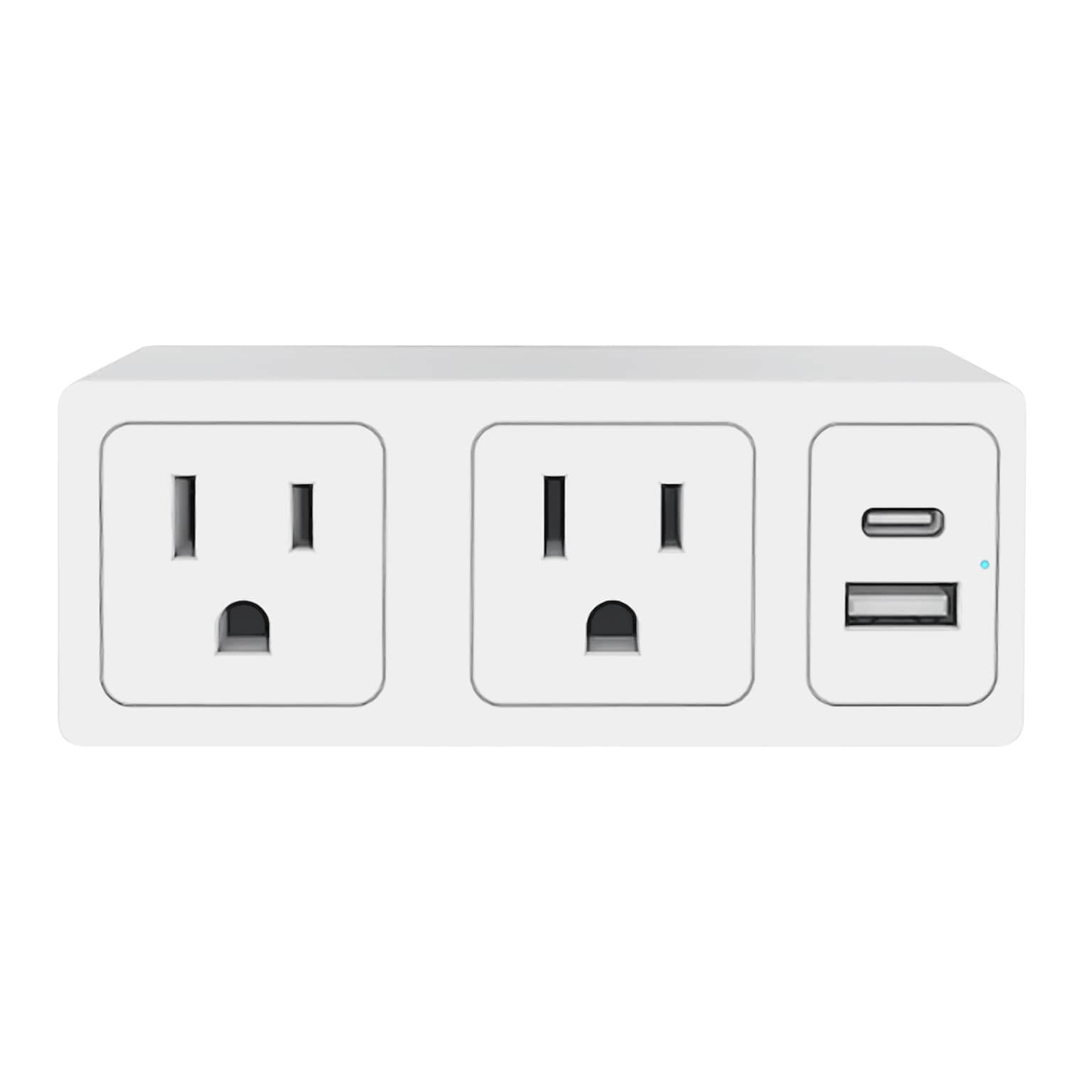 FISHER Tech Essentials 2-AC Outlet and 2-USB Port Slim Surge Protector Wall Tap, 3,000 Joules, White (FWC476W)