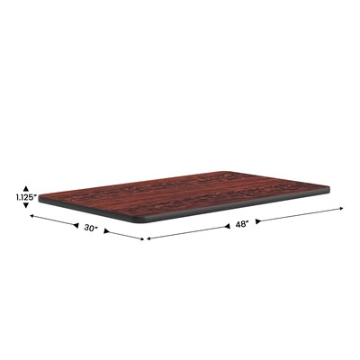 Flash Furniture Glenbrook 30"W x 48"D 1.125" Thickness Reversible Rectangular Table Top, Laminate, Black/Mahogany (ST23-8560-PF)