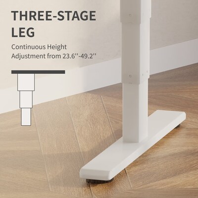 FlexiSpot ET362 55"W Electric Adjustable Standing Desk, White (4S-S09010080)