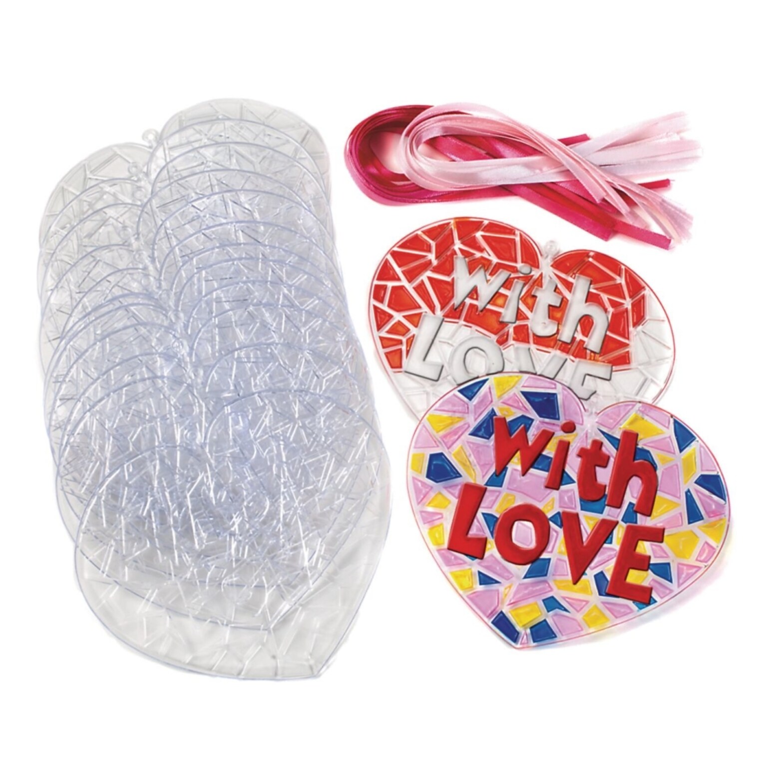 S&S Stained Glass Hearts, 24/Pack (SG854)