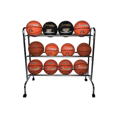 Champion Sports Portable Ball Rack, 3 Tier