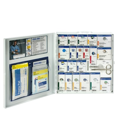 SmartCompliance First Aid Only Office Cabinet, ANSI Class A/ANSI 2021, 50 People, 241 Pieces, White (746000-021)