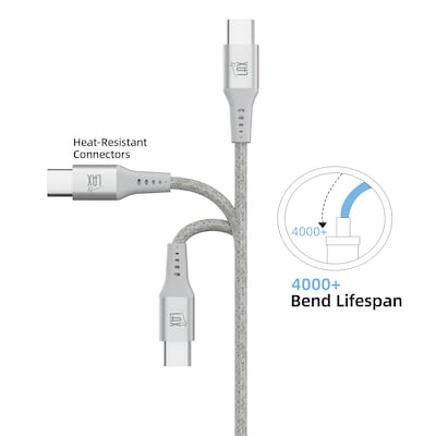 LAX Lace USB-C Cable, 10', White (LUSBC10W)