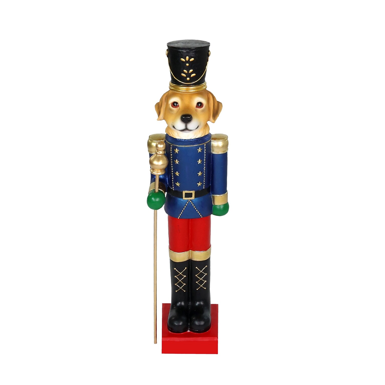 Fraser Hill Farm 32” Nutcracker Puppy Holding Scepter (FFRS032-0DOG-MLT)