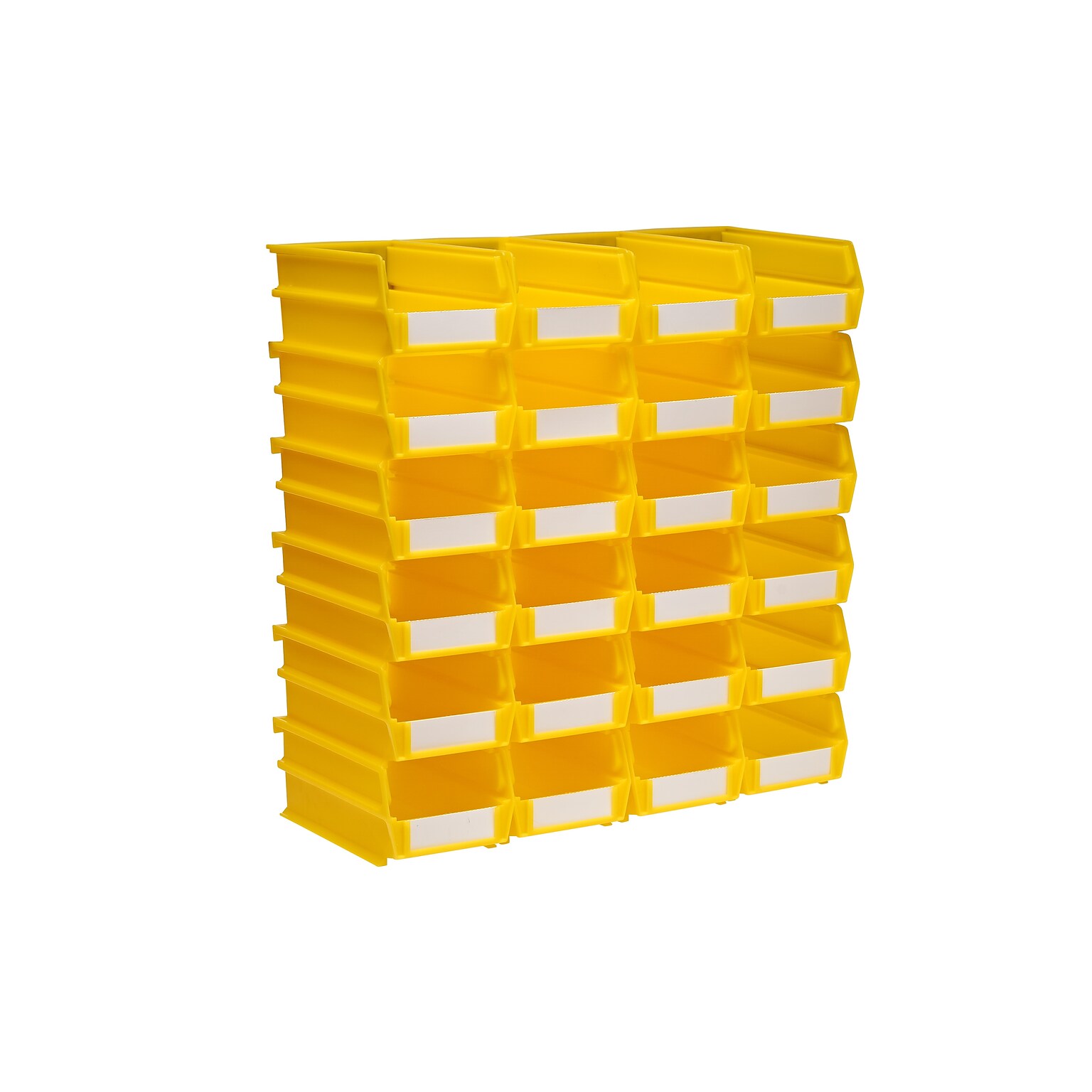 Triton Products LocBin Stackable Plastic Storage Bin, 3 x 4.12x 7.37, Yellow, 24/Pack (3-220Y)