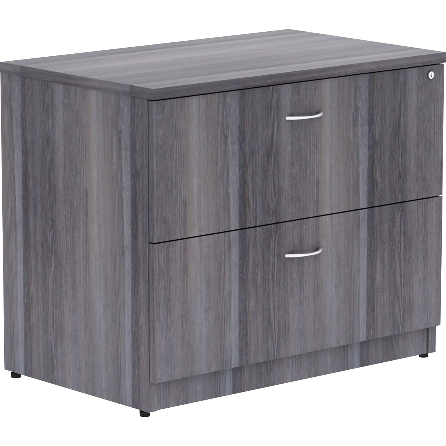 Lorell Essentials Series 2-Drawer Lateral File Cabinet, 35W x 22D x 29.5H, Weathered Charcoal (LLR69563)