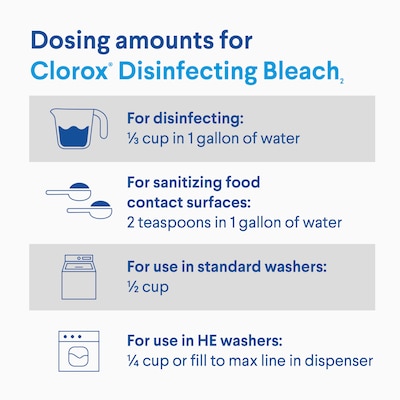 Clorox Disinfecting Bleach, Concentrated Formula, 43 Oz. (32260)