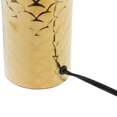 Simple Designs Whimsical Wave 13.4" LED Table Lamp, Gold Base/Black Shade (LT2123-GLD)