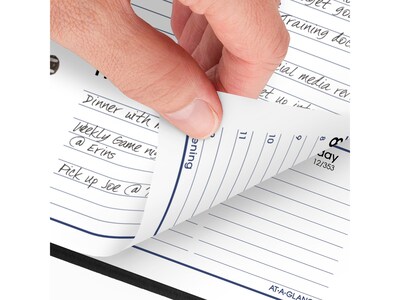 2025 AT-A-GLANCE DayMinder 3.5" x 6" Weekly Appointment Book Planner, Faux Leather Cover, Black (G250-00-25)