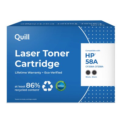 Quill 58A Remanufactured Black Standard Yield Toner Cartridge Replacement for HP CF258A, 2/PK (QULCF258AR2PK)