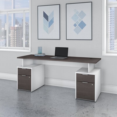 Bush Business Furniture Jamestown 71 Computer Desk, Storm Gray/White (JTN005SGWHSU)