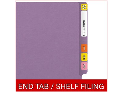 Medical Arts Press Reinforced End Tab File Folder, Straight Cut, Letter-Size, Lavender, 50/Box (S-01601-LAV)