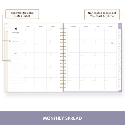 Blue Sky Sincerely Jules 8" x 10" Daily Planner, Purple/White (164243)