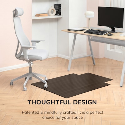 Anji Mountain Standard Bamboo Carpet & Hard Floor Chair Mat with Lip, 36" x 48", Java (AMB24082)
