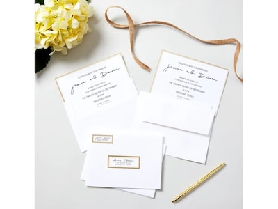 Avery Easy Peel Laser/Inkjet Address Labels, 1" x 2 5/8", White with Metallic Gold Borders, 300 Labels/Pack (6540)