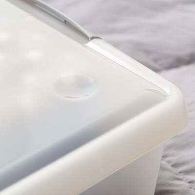 Iris 40 Quart Store and Slide Storage Container with Lid, Plastic, Gray (500229)