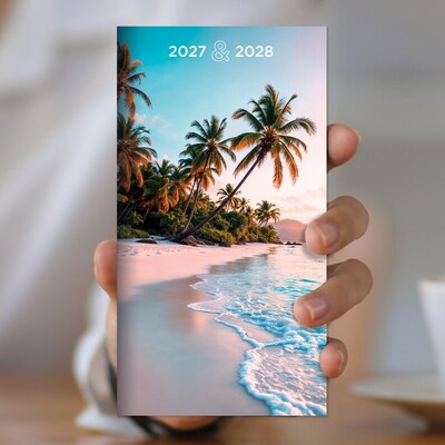 2027 TF Publishing Beaches 3.5" x 6.5"  Monthly Standard Planner, Paperboard Cover, Multicolored (27-7000)