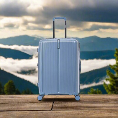 DUKAP Airley 25.79" Hardside Suitcase, 4-Wheeled Spinner, TSA Checkpoint Friendly, Blue (DKAIR00M-BLU)