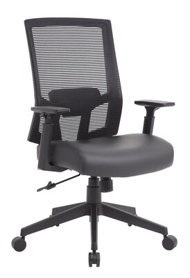 Boss Office Products Mesh/Vinyl Swivel Task Chair, Black (B6044AM-BK)