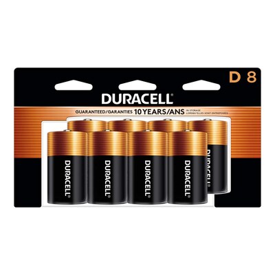 Duracell Coppertop D Alkaline Batteries, 8/Pack (MN13R8DW)