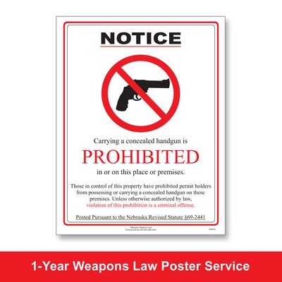 ComplyRight Weapons Law Poster Service, Nebraska (U1200CWPNE)