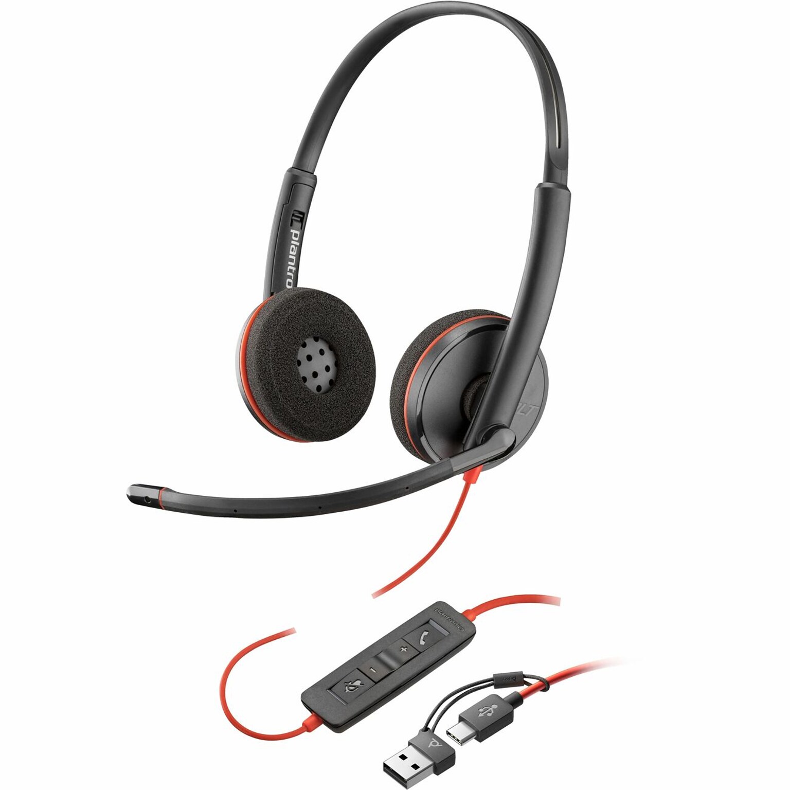 Poly Blackwire 3200 USB-A/C Noise Canceling Stereo Headset, UC Certified (8S0M0A6#ABA)