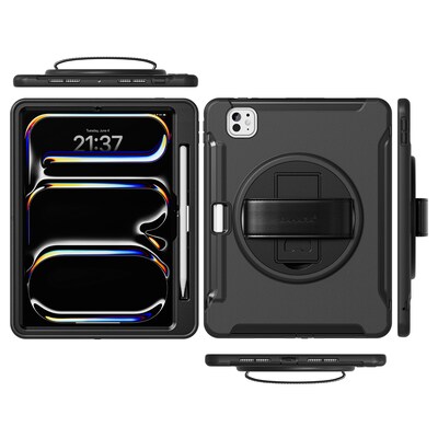 SaharaCase Raider Heavy Duty Hand Strap Case for iPad Pro 11" (M4 2024/M5 2025), Scorpion Black (TB00398)