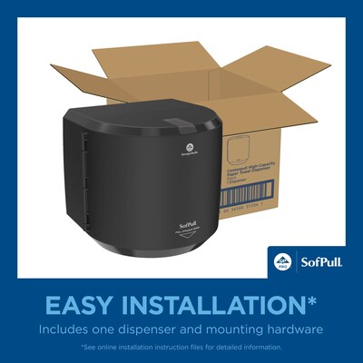 SofPull Centerpull Paper Towel Dispenser, Black (58201B)