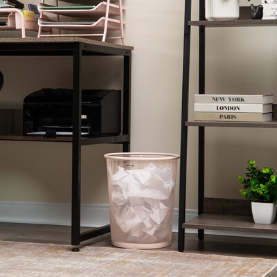 Mind Reader Metal Mesh Trash Can Without Lid, 4.4 Gallon, Pink (1CIRGA-PNK)