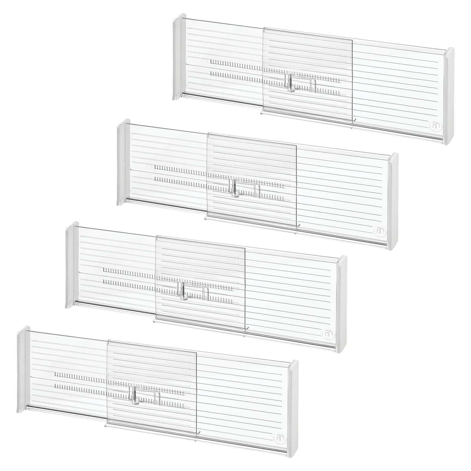 iDESIGN Expandable 4-Piece Plastic Drawer Dividers, Clear (29072M4)
