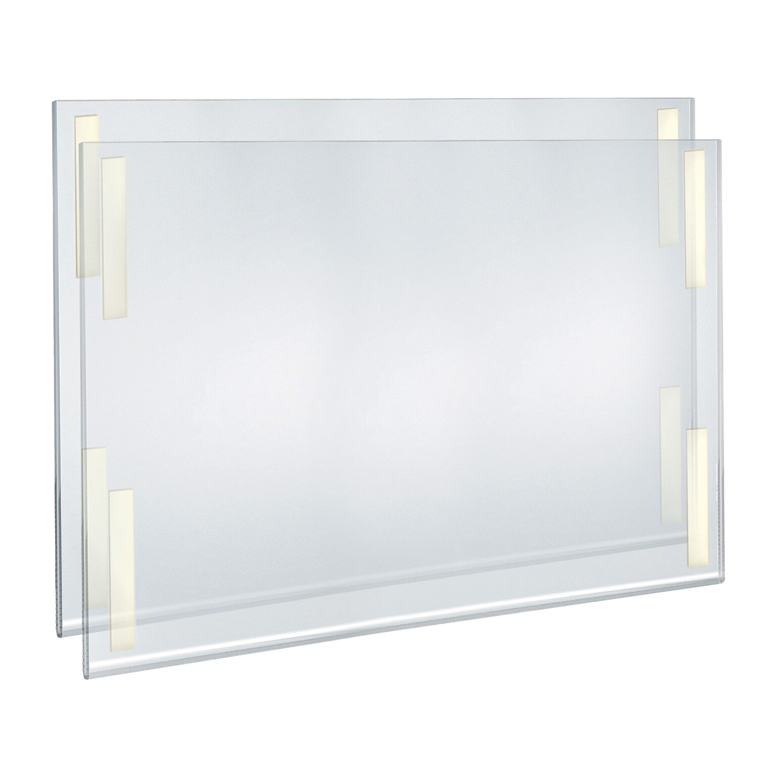 Azar Sign Holder, 22 x 17, Horizontal, Wall Mounted, Clear Acrylic, 2/Pack (122038-2PK)
