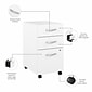 Bush Business Furniture Studio A 36"W Small Computer Desk with 3 Drawer Mobile File Cabinet, White (STA005WHSU)