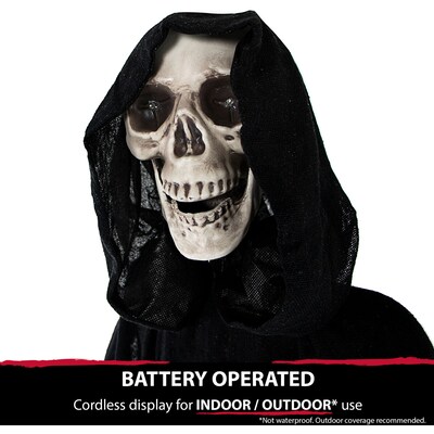 Haunted Hill Farm Life-Size Animatronic Grim Reaper with Chain (HHRPR-2FLSA)