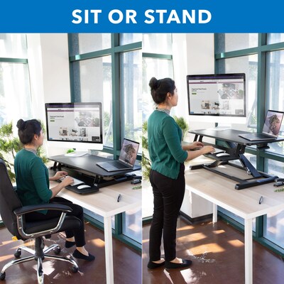 Mount-It! 36"W Manual Adjustable Standing Desk Converter, Black (MI-8050)