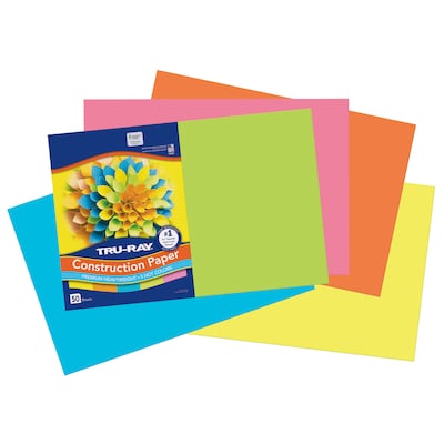 Tru-Ray 12" x 18" Construction Paper, Assorted Colors, 50 Sheets/Pack, 3 Packs/Bundle (PAC6597)