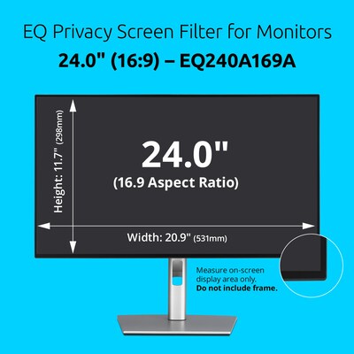 Kensington EQ Privacy Screen Filter, 24", 16:9 Ratio (EQ240A169A)