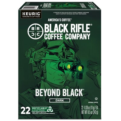 Black Rifle Coffee Company Beyond Black Coffee Keurig® K-Cup® Pods, Dark Roast, 88/Carton (5000384045CT)